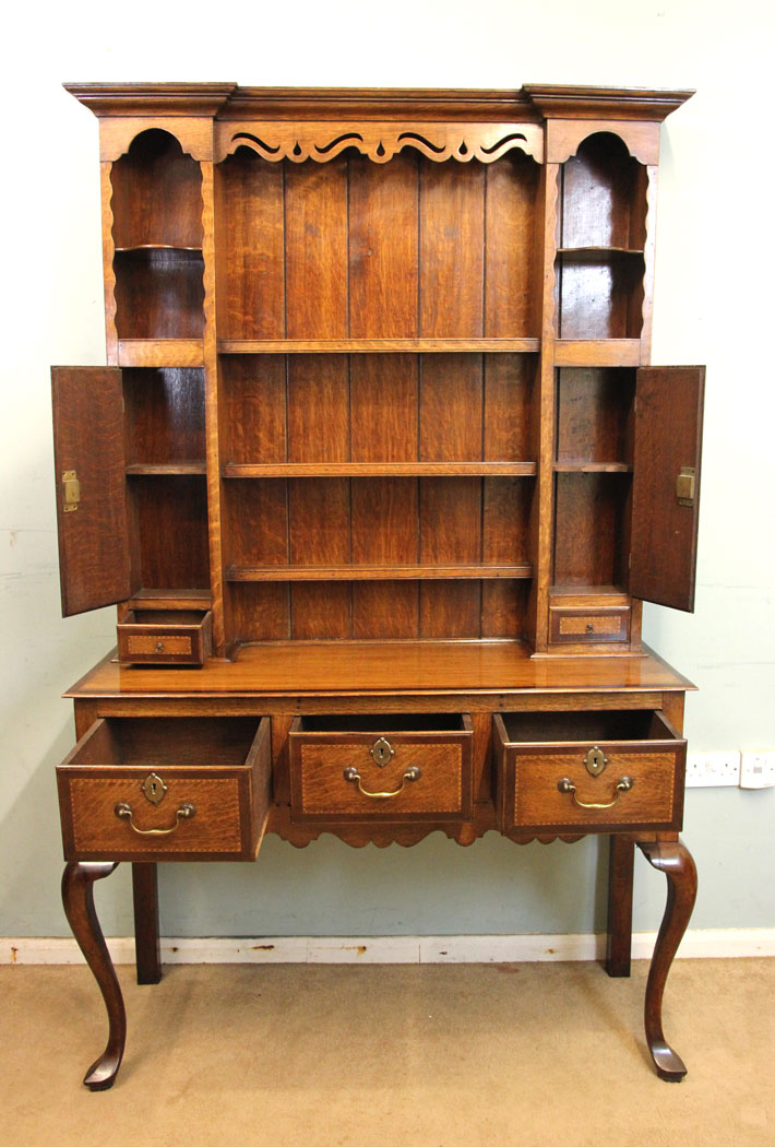 Antique Oak Mahogany Crossbanded Dresser,