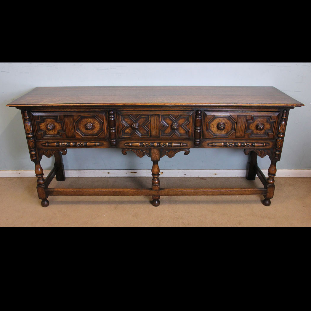 Antique Oak Walnut Sideboard Dresser Base. Sideboard Dresser Base