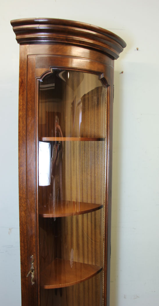 Bow Front Corner Display Cabinet,