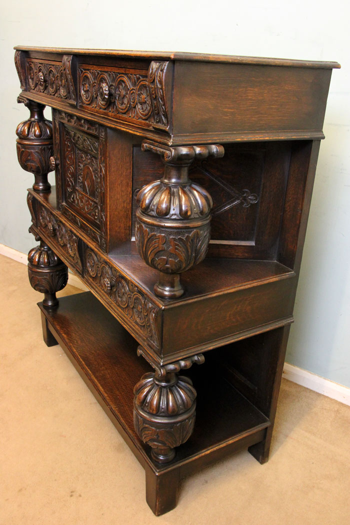 Carved Oak Court Cupboard Antique.