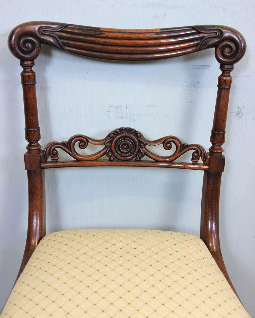 Fine Pair Regency Antique Side Chairs,