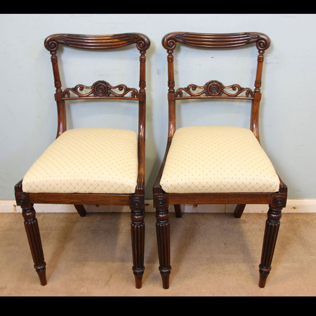 Pair Regency Antique Side Chairs, Pair Regency Antique Side Chairs,