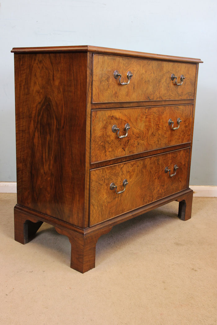 Small Antique Walnut Chest Drawers.