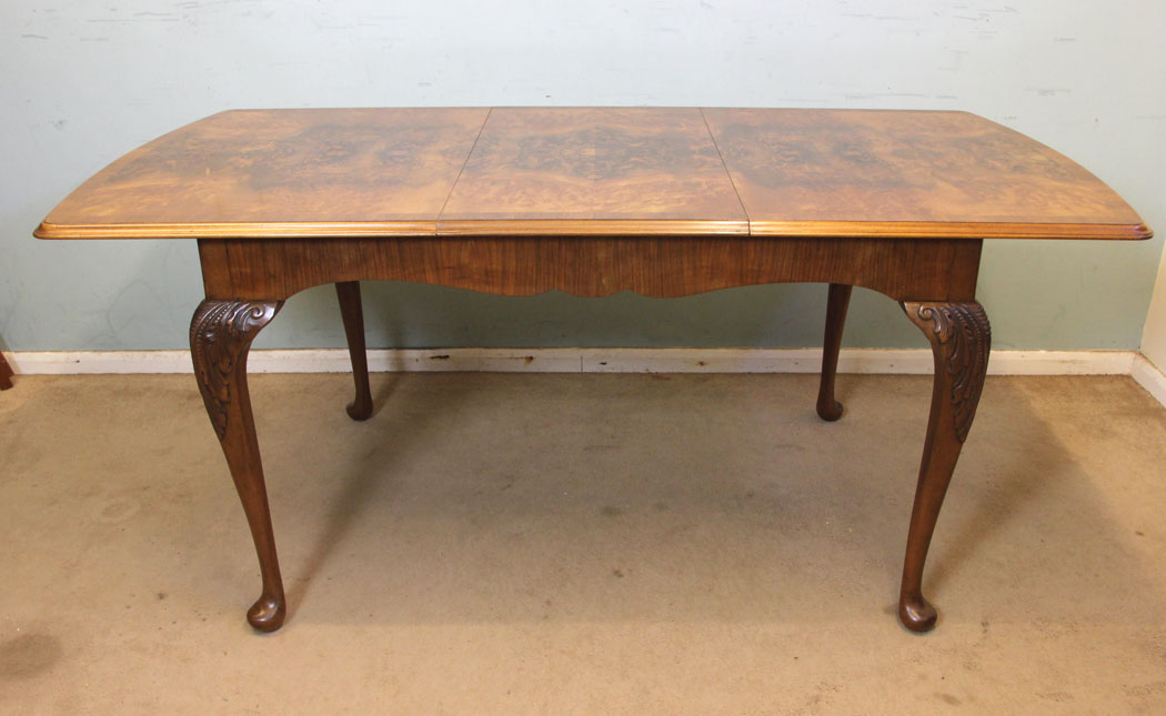 Antique Burr Walnut Extending Dining Table,