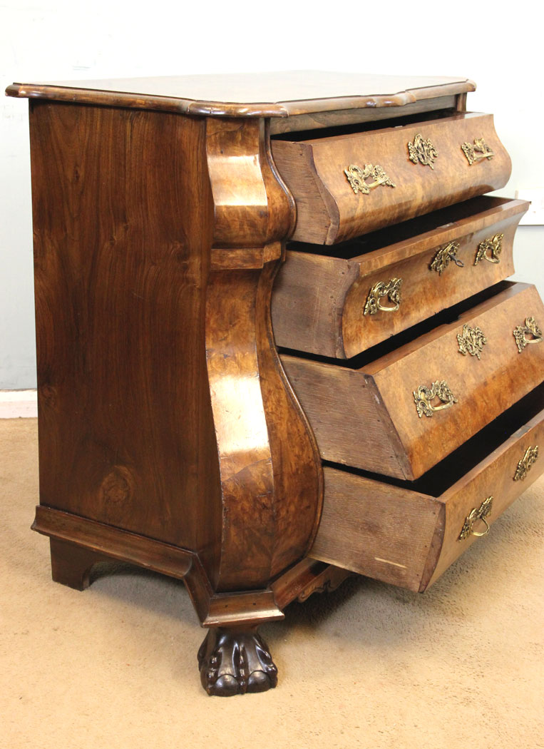 Antique Dutch Bombe Chest of Drawers,
