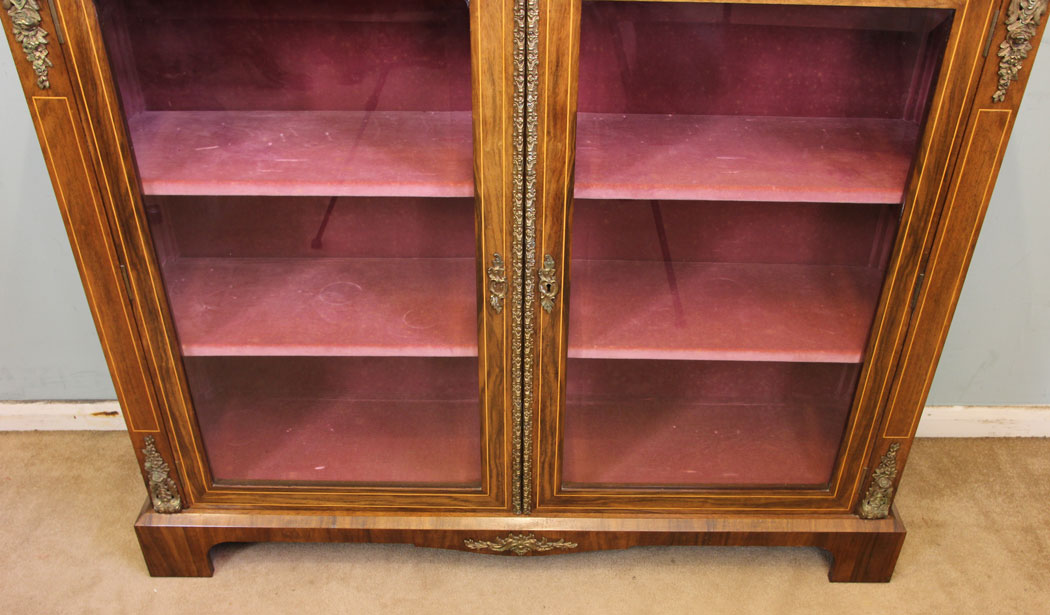 Antique Walnut Bookcase Cabinet,