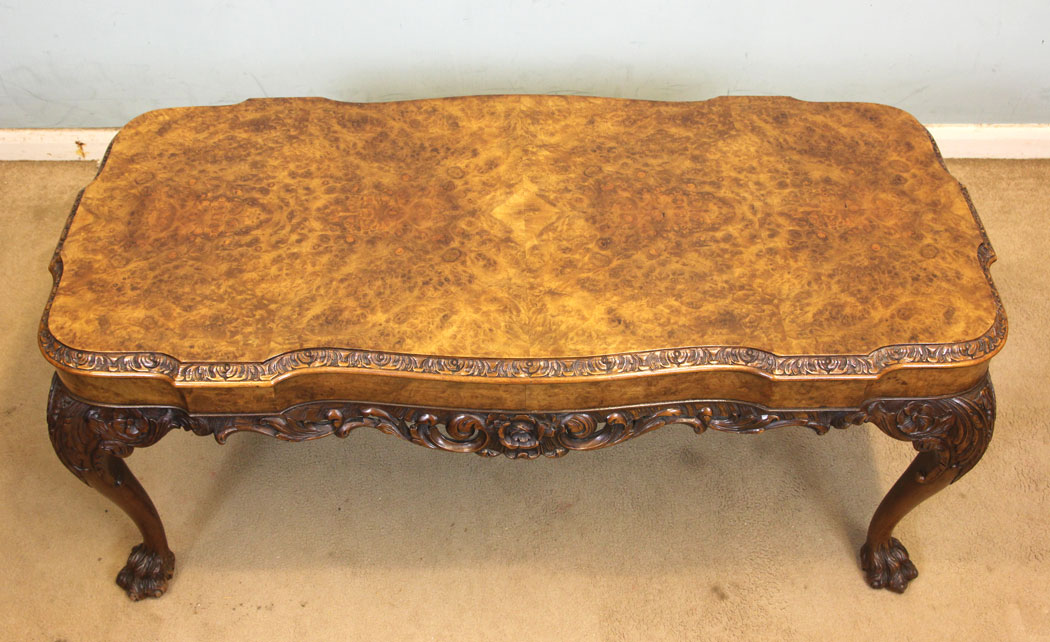 Antique Walnut Coffee Table. Low Table.
