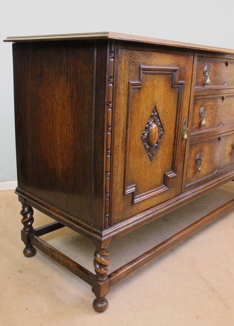 Antique jacobean Oak Dresser Base Sideboard,