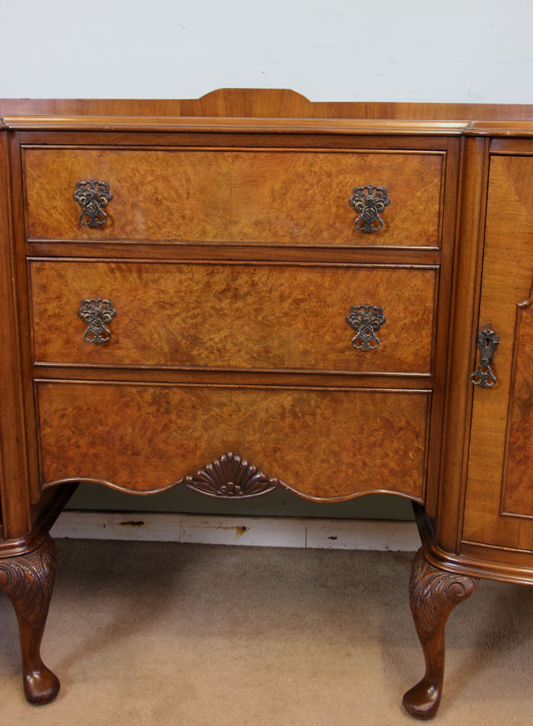 Burr Walnut Antique Sideboard,