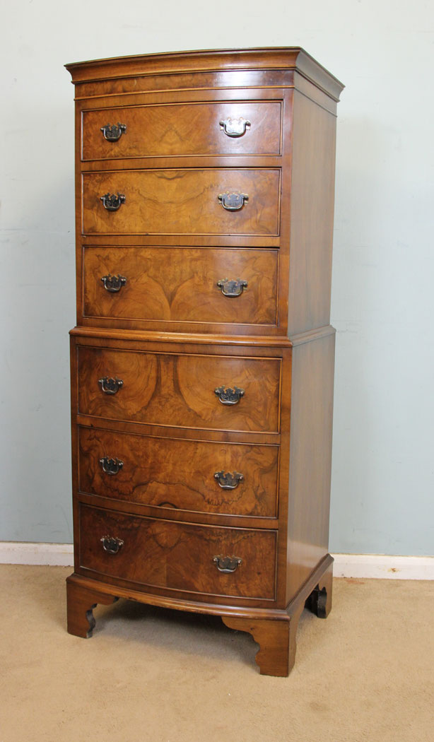 Burr Walnut Chest on Chest,