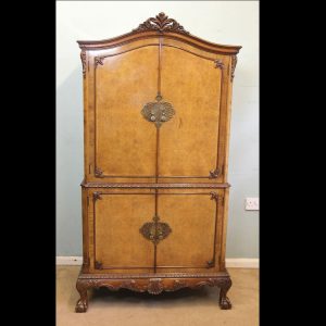 Burr Walnut Cocktail Drinks Cabinet,