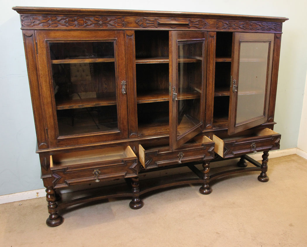 Large Antique Oak Bookcase,