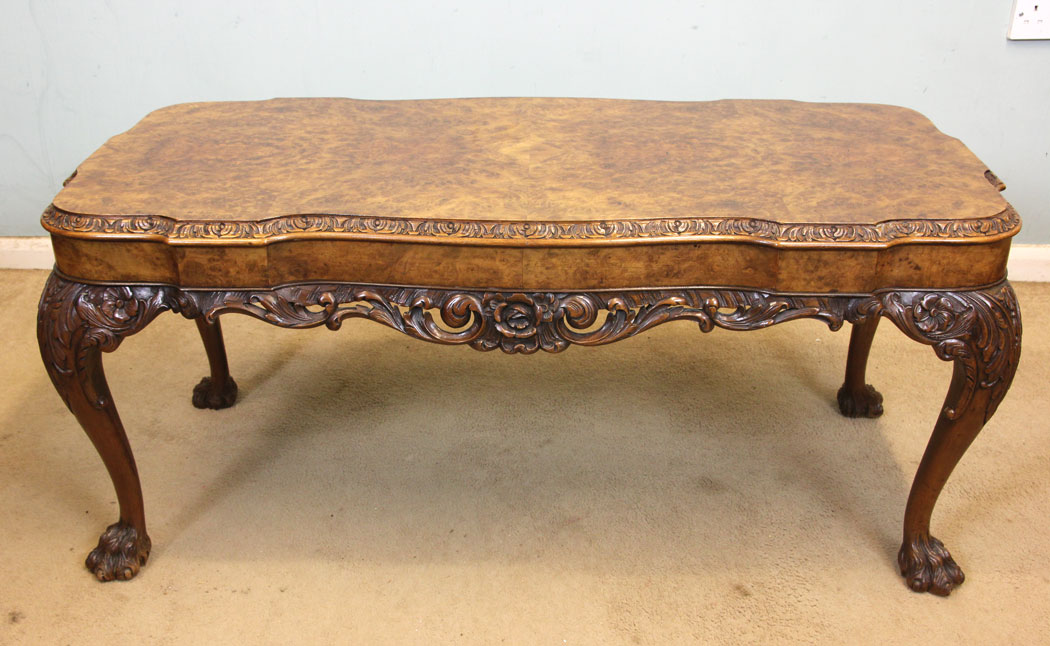 Queen Anne Style Antique Walnut Coffee Table.