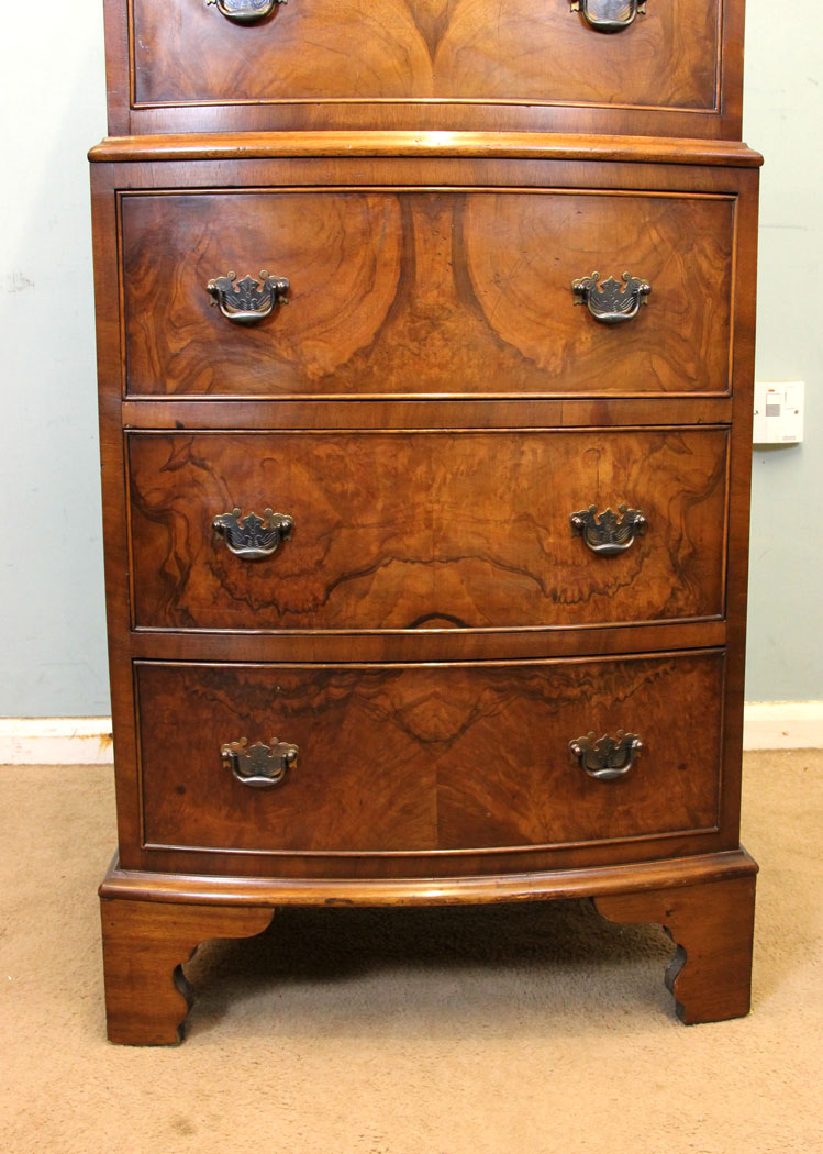 Small Antique Burr Walnut Chest Drawers,
