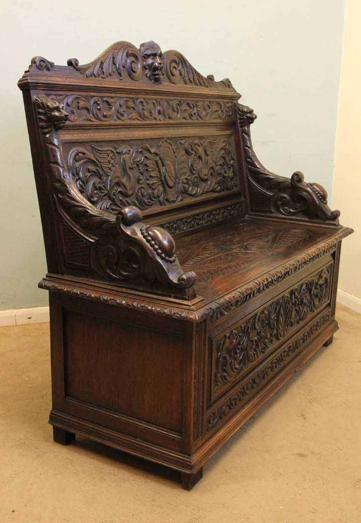 Victorian Antique Oak Settle,