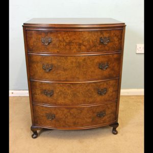 Vintage Small Burr Walnut Chest of Drawers.