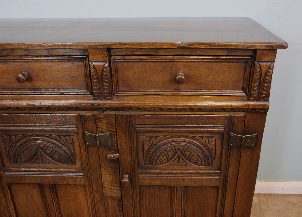 Antique Dresser Base, Cupboard Drawers,