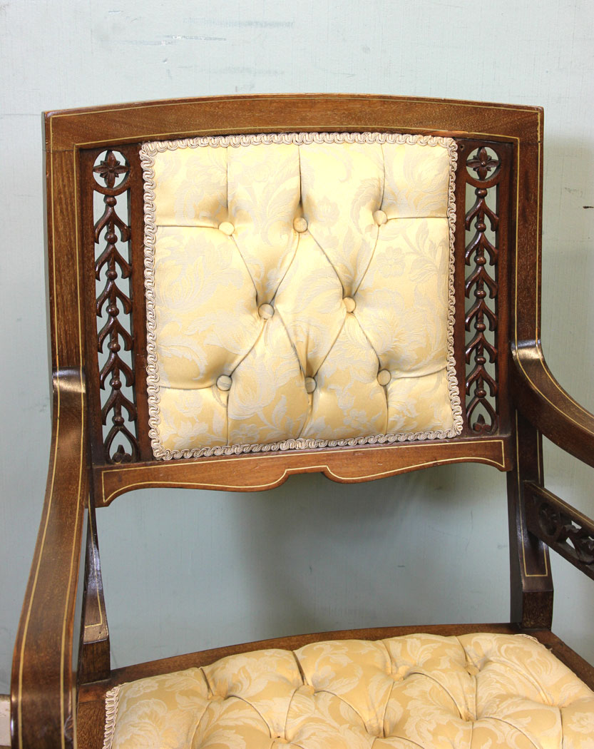 Antique Edwardian Inlaid Armchair,