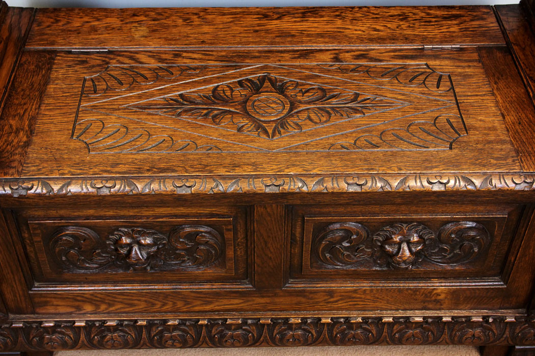 Antique Oak Monks Bench Settle.