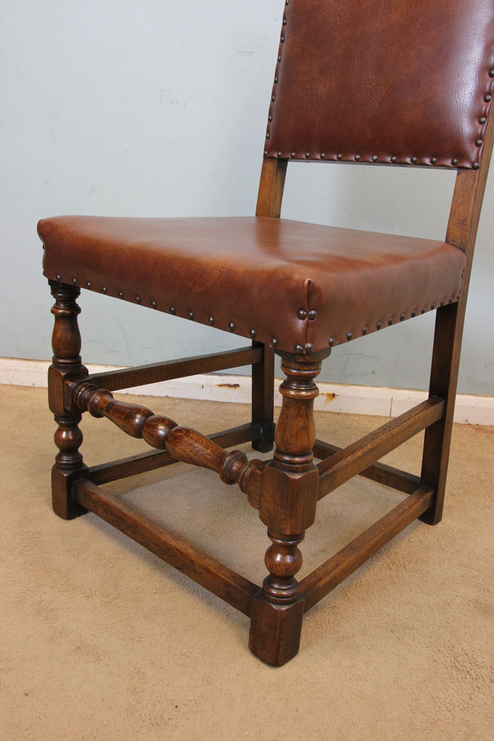 Antique Set Four Oak Dining Chairs,