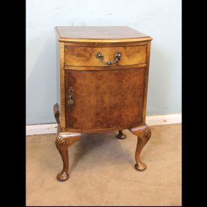 Antique Walnut Bedside Side Cabinet.