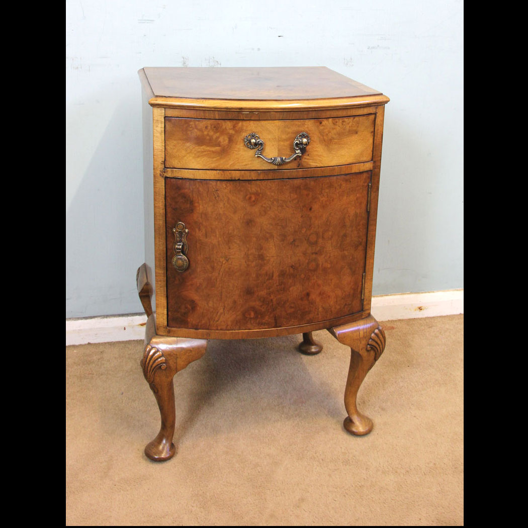 Antique Walnut Bedside Cabinet, Antique Walnut Bedside Side Cabinet.