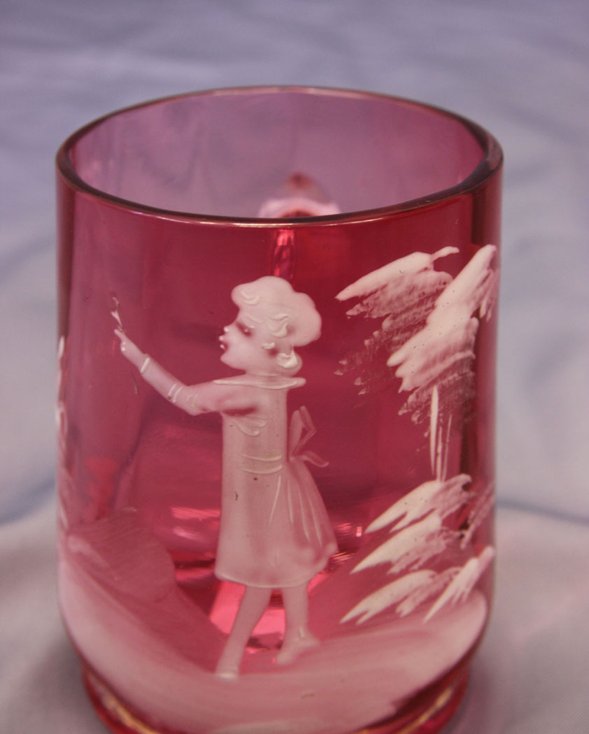 10958r3 Antique Cranberry Mary Grgory Tumbler, Antique Cranberry Mary Grgory Tumbler,