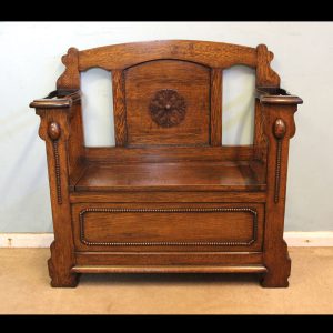 Antique Small Oak Hallstand / Bench