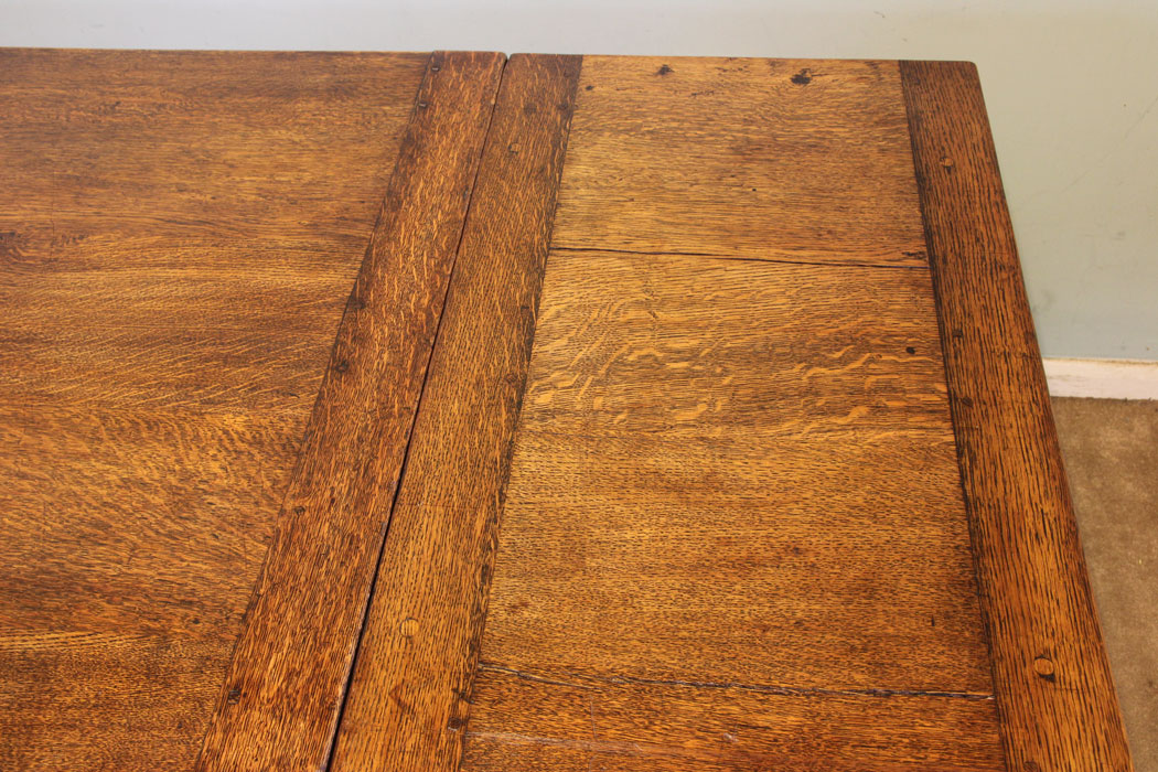 10967r10 Antique Drawleaf Refectory Table, Antique Draw Leaf Refectory Dining Table.