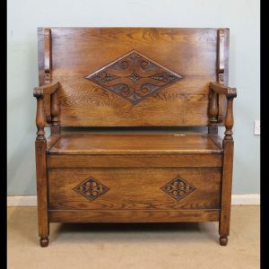 Antique Oak Monks Bench