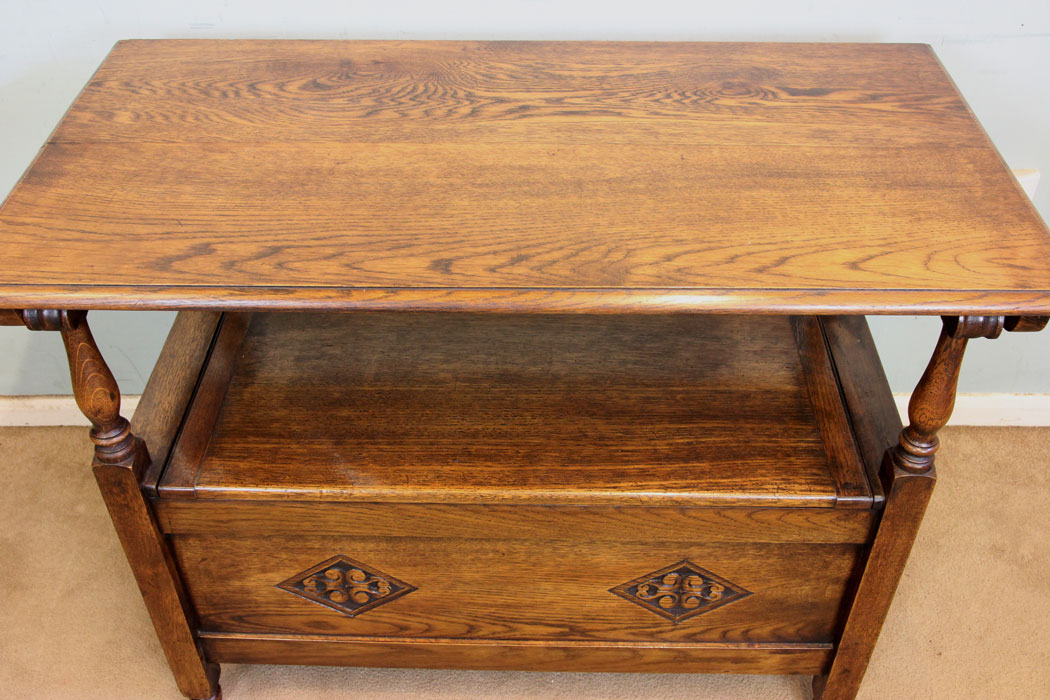 10975r7 Antique Monks Bench, Hall Table, Antique Oak Monks Bench