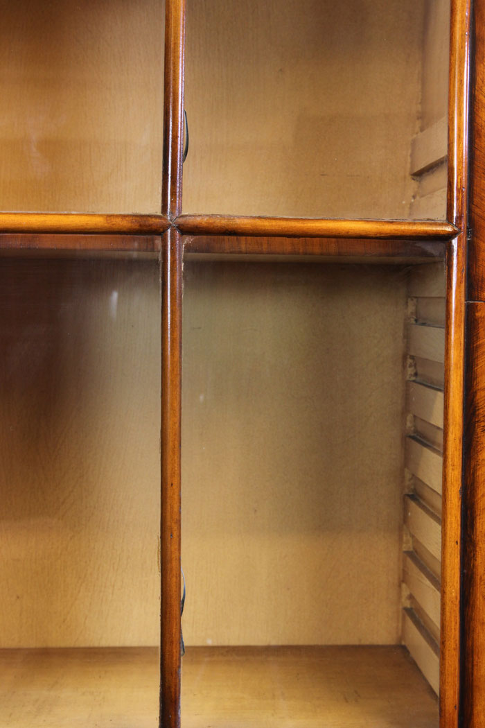 10979r16 Antique Burr Walnut Bureau Bookcase
