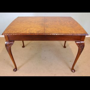 Queen Anne Style Burr Walnut Dining Table