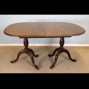 Burr Walnut Twin Pedestal Dining Table.