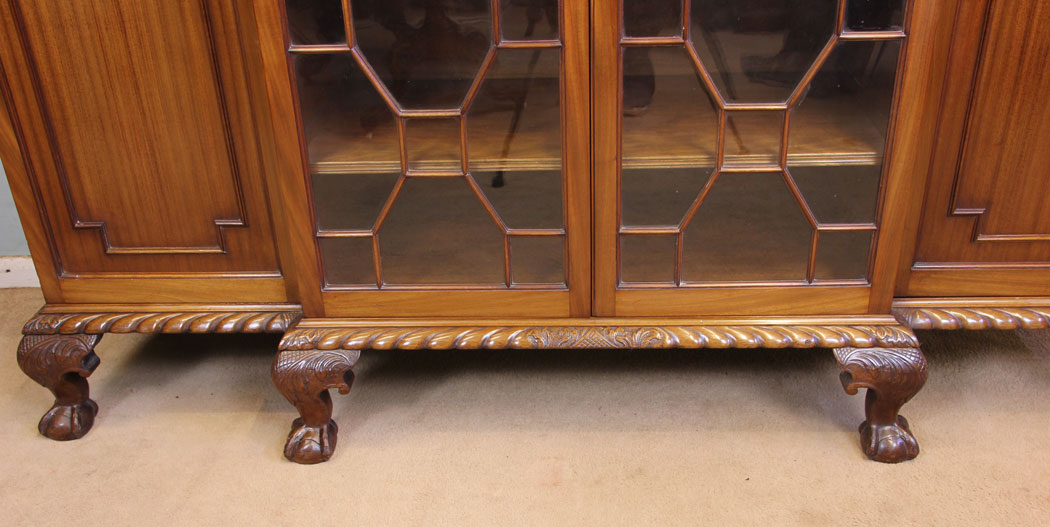10988r10 Antique Mahogany Breakfront Bookcase, Antique Mahogany Breakfront Bookcase