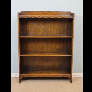 Antique Oak Open Bookcase Shelves