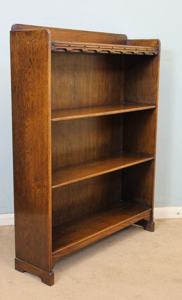 10995r5 Antique Open Bookcase, The Antique Shop, Antique Oak Open Bookcase Shelves
