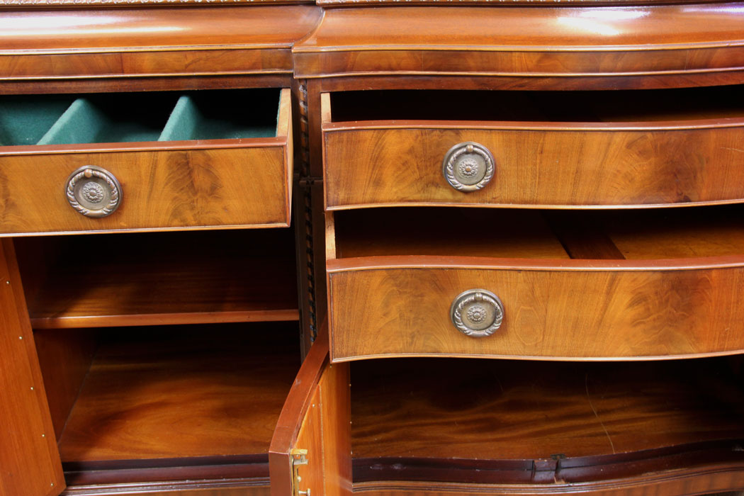 10997r10 Antique Mahogany Sideboard, Antique Mahogany Breakfront Sideboard