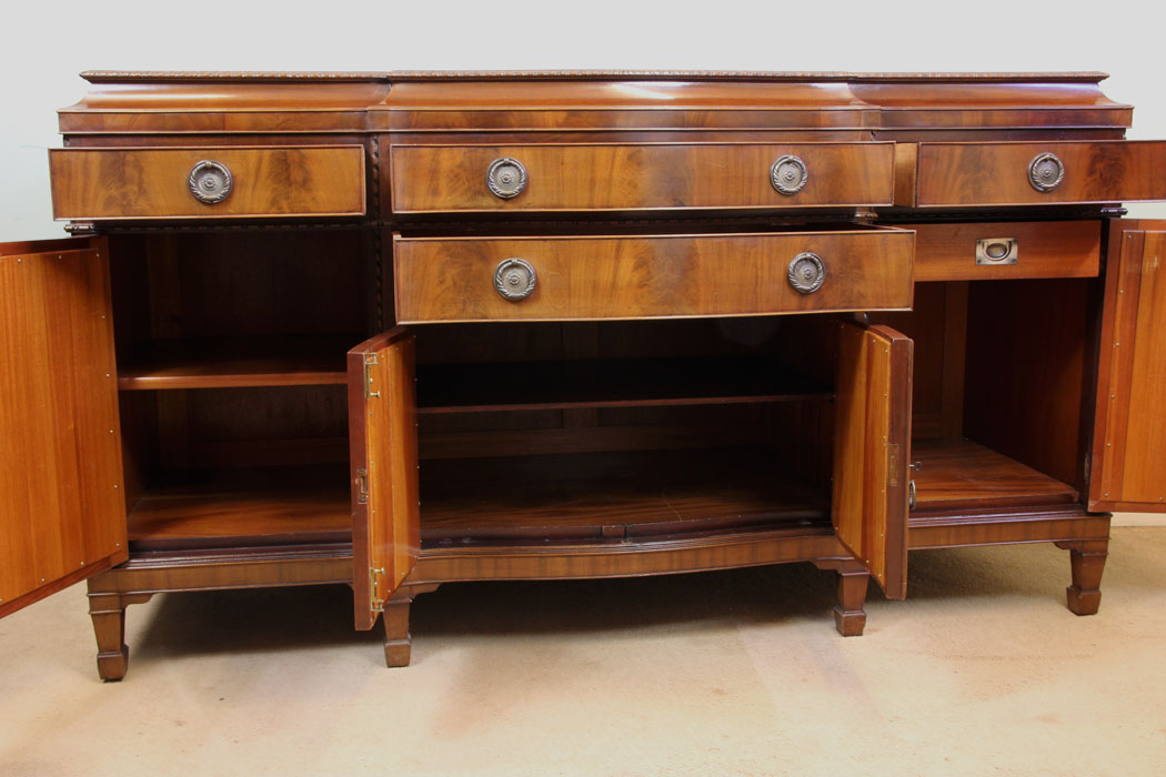 10997r11 Quality Antique Mahogany Sideboard, Norfolk, Antique Mahogany Breakfront Sideboard
