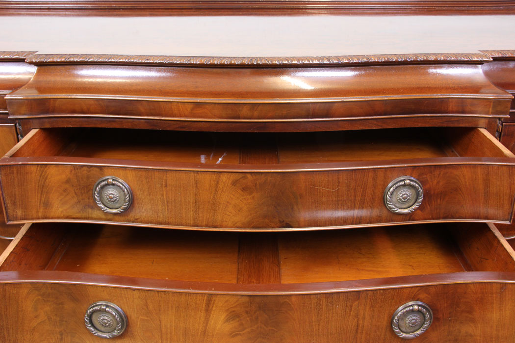 10997r12 Antique Mahogany Sideboard, Antique Mahogany Breakfront Sideboard