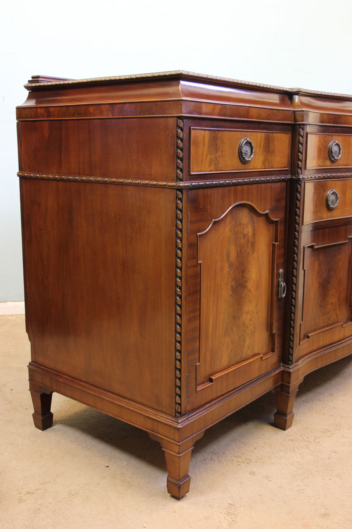 10997r5 Quality Edwardian Antique Mahogany Sideboard, Antique Mahogany Breakfront Sideboard