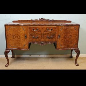 Queen Anne Style Burr Walnut Sideboard