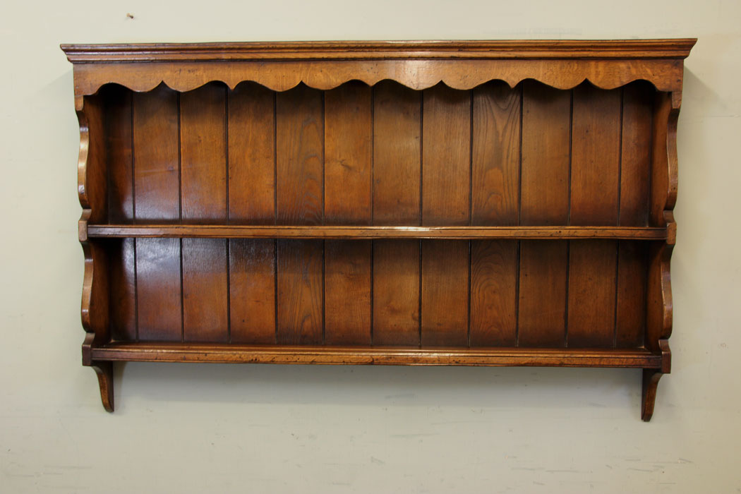 11005r1 Antique Oak Plate Rack, Antique Oak Hanging Plate Rack