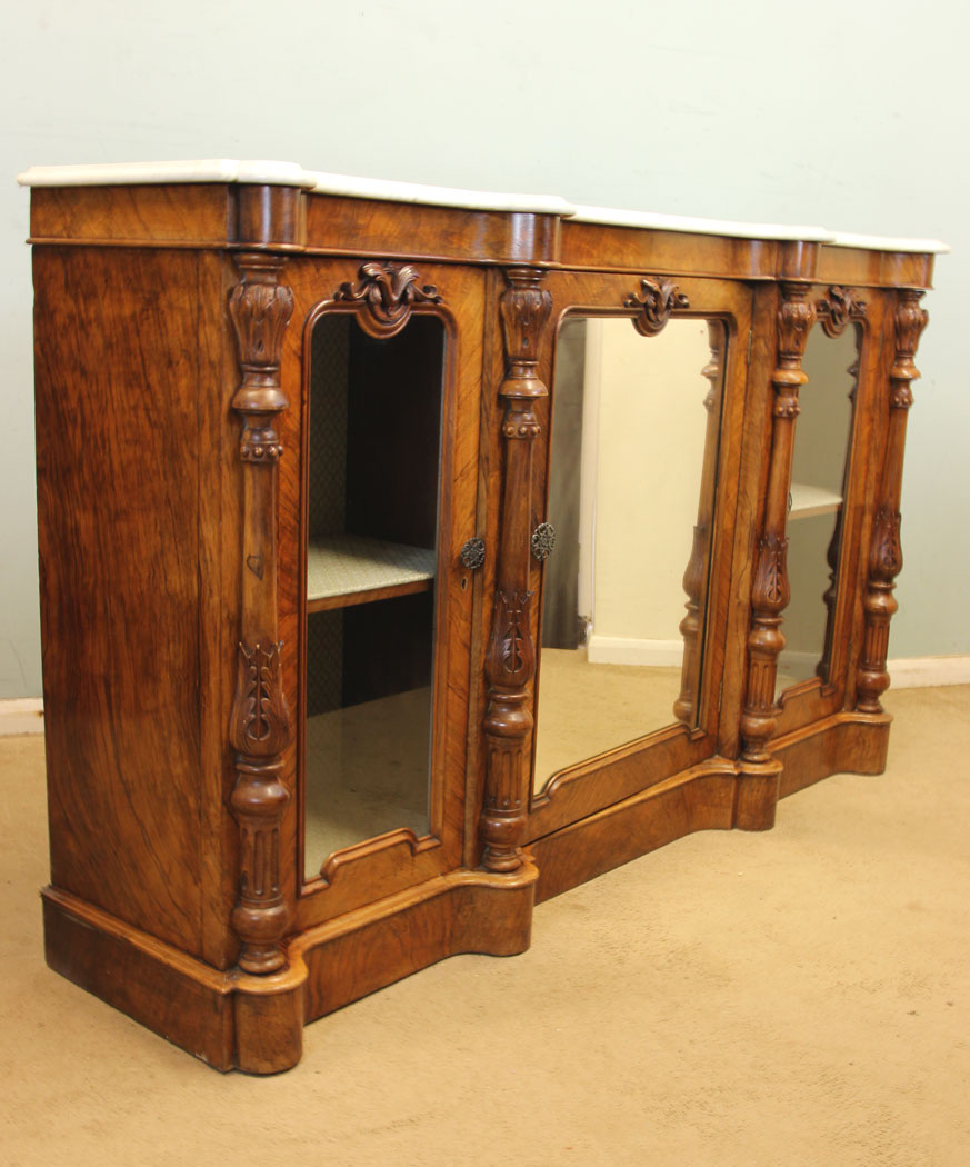 11012r4 Antique Cocktail Drinks Cabinet Antique Victorian Burr Walnut Credenza Sideboard