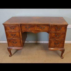 Quality Burr Walnut Dressing Table / Writing Desk
