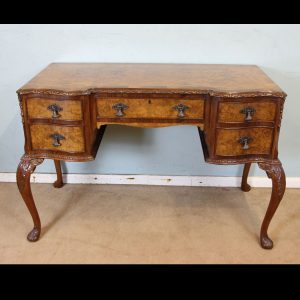 Burr Walnut Writing Side Table / Dressing Table,