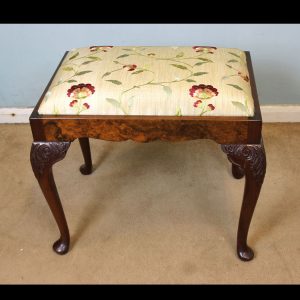 Burr Walnut Queen Anne Style Stool