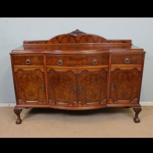 Antique Bow Fronted Burr Walnut Sideboard