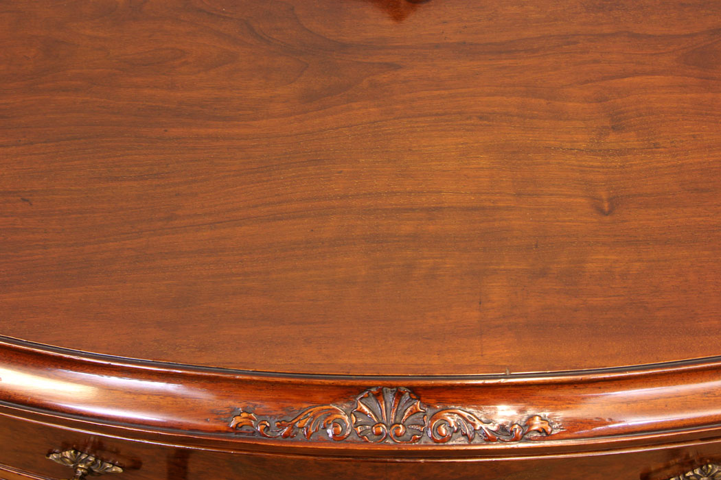 11049r18 Antique Burr Walnut Sideboard, Antique Bow Fronted Burr Walnut Sideboard
