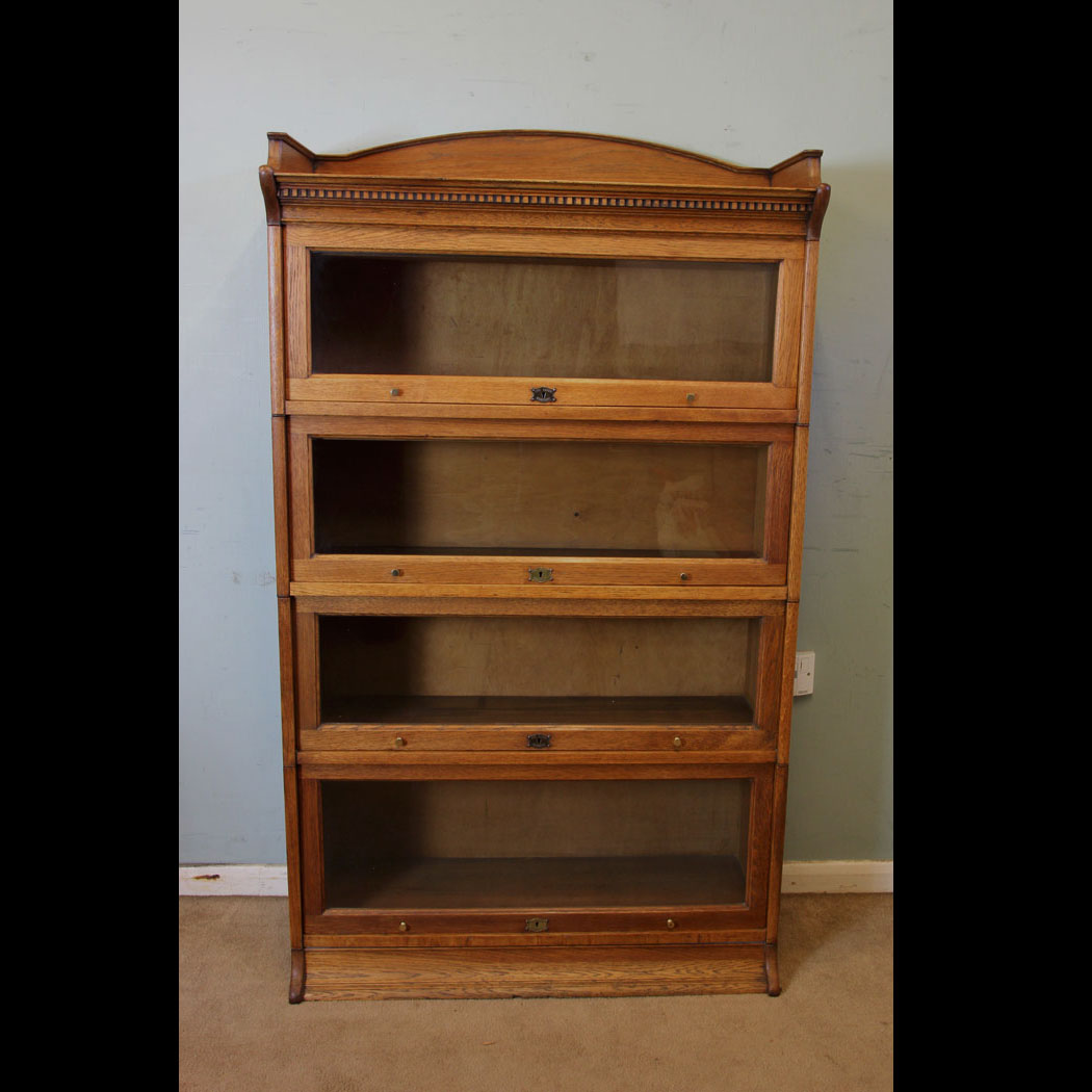 11020r01 Antique Oak Lebus Stacking Bookcase, Antique Oak Lebus Stacking Sectional Bookcase